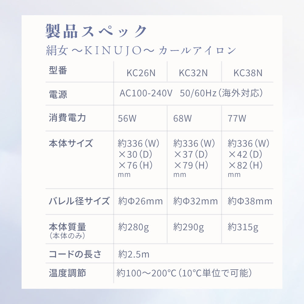KINUJO キヌージョ カールアイロン32mm (KC32N)