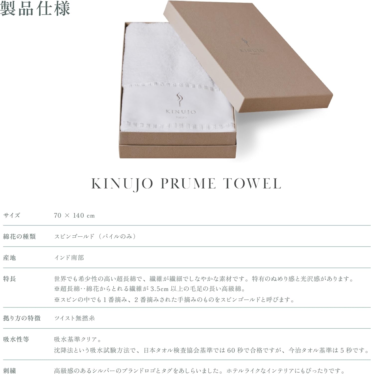KINUJO PRUME TOWEL キヌージョ プリュム タオル